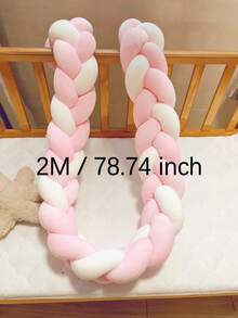 1 件编织婴儿床保险杠、三股编织包裹婴儿床内衬、INS 婴儿柔软打结编织婴儿床保险杠、婴儿靠垫保险杠、新生儿装饰床上用品、编织保险杠垫、婴儿床护栏、育儿室装饰、保护婴儿免受碰撞的婴儿床上用品，新生儿的绝佳礼物 - 白粉粉 - 查看 13