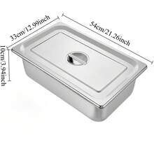 1-2-4 件装全尺寸蒸锅，4 英寸深，13 升容量 - 适用于烤箱、酒店的不锈钢食品容器 - 防卡设计 - 銀色 - 查看 11