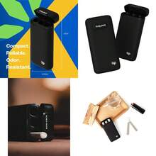 Cigarette Case Joint Holder Smell Proof Container Smoking Accessories Raw Cones Zig Zag Rolling Papers Smoke Buddy Holds 3 King Size Prerolls - màu đen - Xem 1