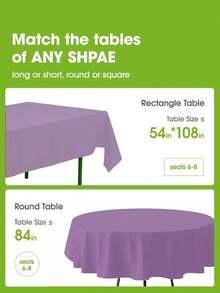 Purple Party Solids 4/8 Pack Premium Plastic Tablecloth 54in. X 108in. Rectangle Plastic Table 8/4PCS Set - Mauve Purple - View 7