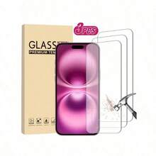 ZYSHI 3 piezas Protector de pantalla de vidrio templado de pantalla completa para 17/17 Pro/17 Pro Max/17 Air 16 Pro Max 16 Plus 16 Pro 16 Pro Protector - transparente - Ver 38