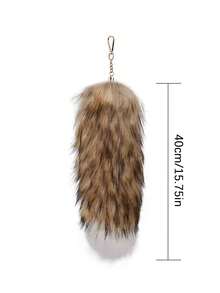 1 قطعة تعليقة حقيبة على شكل ذيل ثعلب مزيف، تعليقة ذيل فرو متعدد الألوان، تعليقة مفتاح على شكل حيوان لطيف، تعليقة مفتاح ذيل ثعلب فرواني زخرفي، اكسسوار فرواني كبير الحجم للتعليق في عيد الهالوين (قد تختلف ألوان الذيل، تعليقة المفتاح عشوائية)