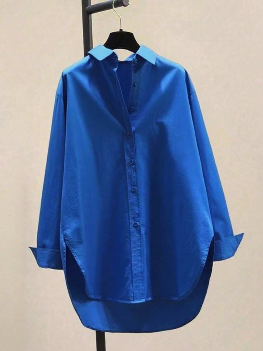 Chaqueta casual de mujer de ajuste holgado, con cuello vuelto y manga larga