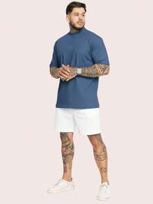 Kit Set T-Shirt Shorts Sweatshirt Cotton Style Stylish Foreign Blogger End Of Year Christmas Promotion - Blue T-shirt Jeans Shorts Off - View 1