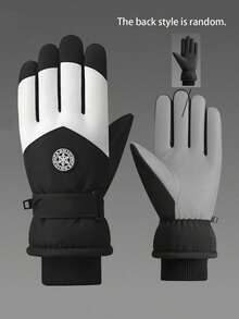 1 Paar Touchscreen Ski Handschuhe, wasserdicht, thermisch gefüttert, dick & warm, windundurchlässig, geeignet für Outdoor-Sport, Motorradfahren, für Frauen, Winter - Modische Winter-Skihandschuhe mit Samtverdickung - Übersicht 12