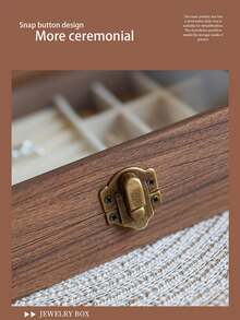 1 Pc. Large-Capacity Vintage Walnut Jewelry Storage Box. Clear Glass Allows For Intuitive Storage, Making It Easy To Access And Store. The Delicate, Glossy Texture Is Durable And Easy To Wipe, Ensuring A Neat Appearance Even With Long-Term Use. The Drawer-Style Compartments Allow Necklaces, Earrings, Bracelets