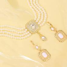 1 pieza Elegante collar de mujer con cuentas y colgante de gota de agua, collar tipo choker de estilo marroquí, joya de novia vintage como regalo