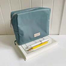 Gucci Bolsa de maquillaje para damas, de lona azul, de gran capacidad, fácil de transportar, sencilla y elegante, adecuada para uso diario, viajes, escuela, compras, trabajo, estilos versátiles, como regalo para amigos o familiares, regalos de festivales, regalos de aniversario