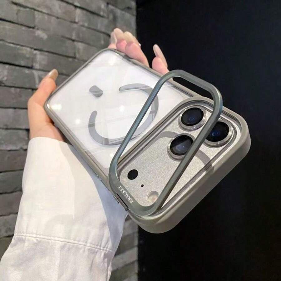 适用于新款 Apple 17 Pro Max/17 Pro/17 手机壳，磁性手机壳，金属镜头支架，液态硅胶保险杠，全身防震保护壳，男女通用 - 灰色 - 查看 1