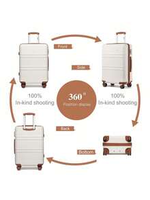 4/2-Piece Luggage Set With Cosmetic Case – Lightweight Hard-Shell Suitcases Made Of ABS+PC With TSA Lock & 360° Double Wheels – 20" Carry-On & 24"/28" Checked Luggage – Stylish Travel Suitcase For Holidays, Business Trips & Gifts – YKK Zipper - 米色 - 查看 3