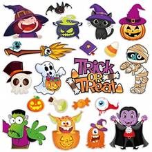 40Pcs Halloween Thick Gel Clings Witch Black Cat Pumpkin Ghost Skeleton Window Gel Decals Reusable Trick Or Treat Window Clings For Home Classroom Nursery Halloween Party Supplies Gift