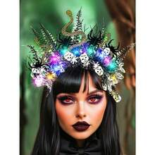 Light Up Halloween Headband LED Medusa Costume Hair Accessories For Women