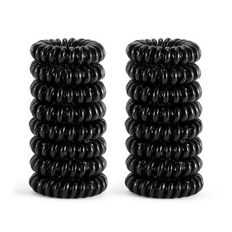 16 st spiralhårband, (ljussvart) elastiskt hårband för kvinnor och flickor, vattentätt telefonhårband för hästsvansar, hästsvanshållare, hårresår, hårgummiband, scrunchies, hårrep