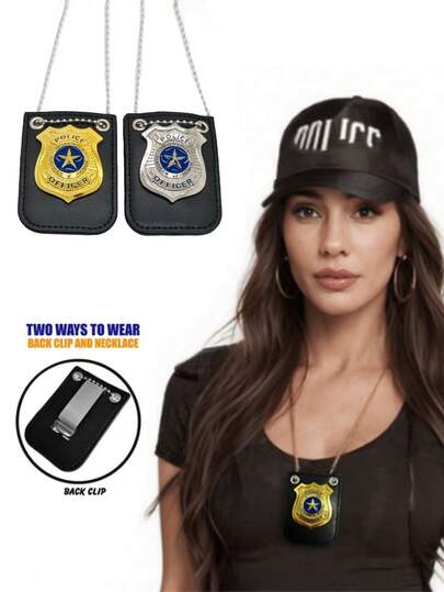 Fashionable Metal Sports-Style Badge, Cosplay Badge Necklace Accessory For Halloween Party, Masquerade