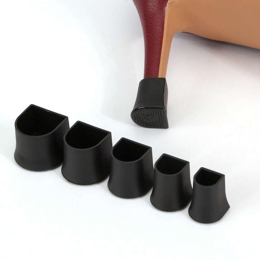 2 Pairs High Heel Protectors, Anti-Slip & Wear-Resistant Heel Caps, Fashionable & Durable Noise-Reducing Heel Covers, Suitable For Weddings, Office, Parties - Black - View 1
