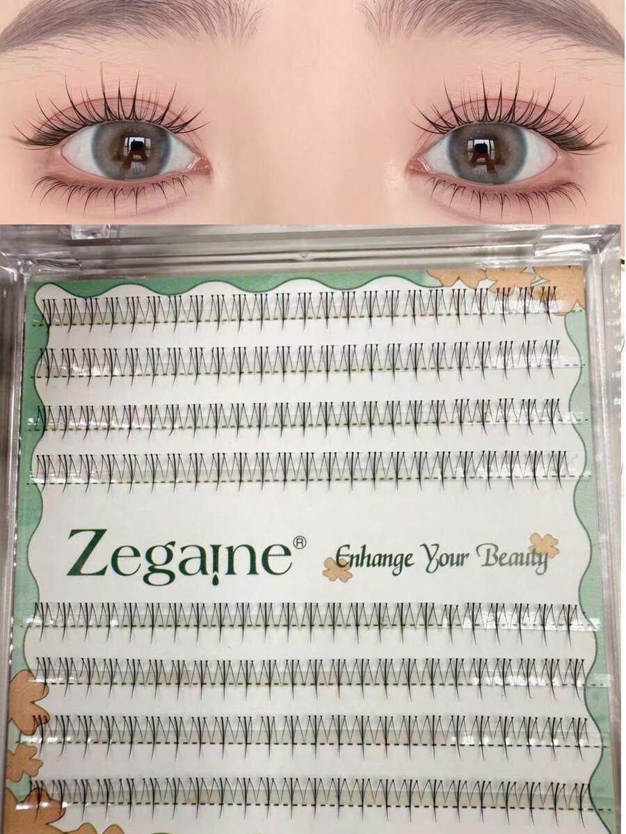 192pcs Segmented Single Cluster Soft Natural Cartoon Style Lower Lashes For Subtle Makeup - B - View 1