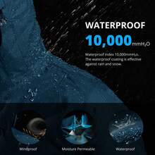 CAMEL CROWN 女士防水保暖滑雪服，带抓绒内衬和帽子，冬季滑雪服 - 鈦灰藍 - 查看 4