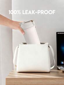 20盎司大容量真空隔热不锈钢保温咖啡杯，带防漏盖，双层壁设计，可重复使用，适合运动、健身、旅行和上学。 - 白色 - 查看 6