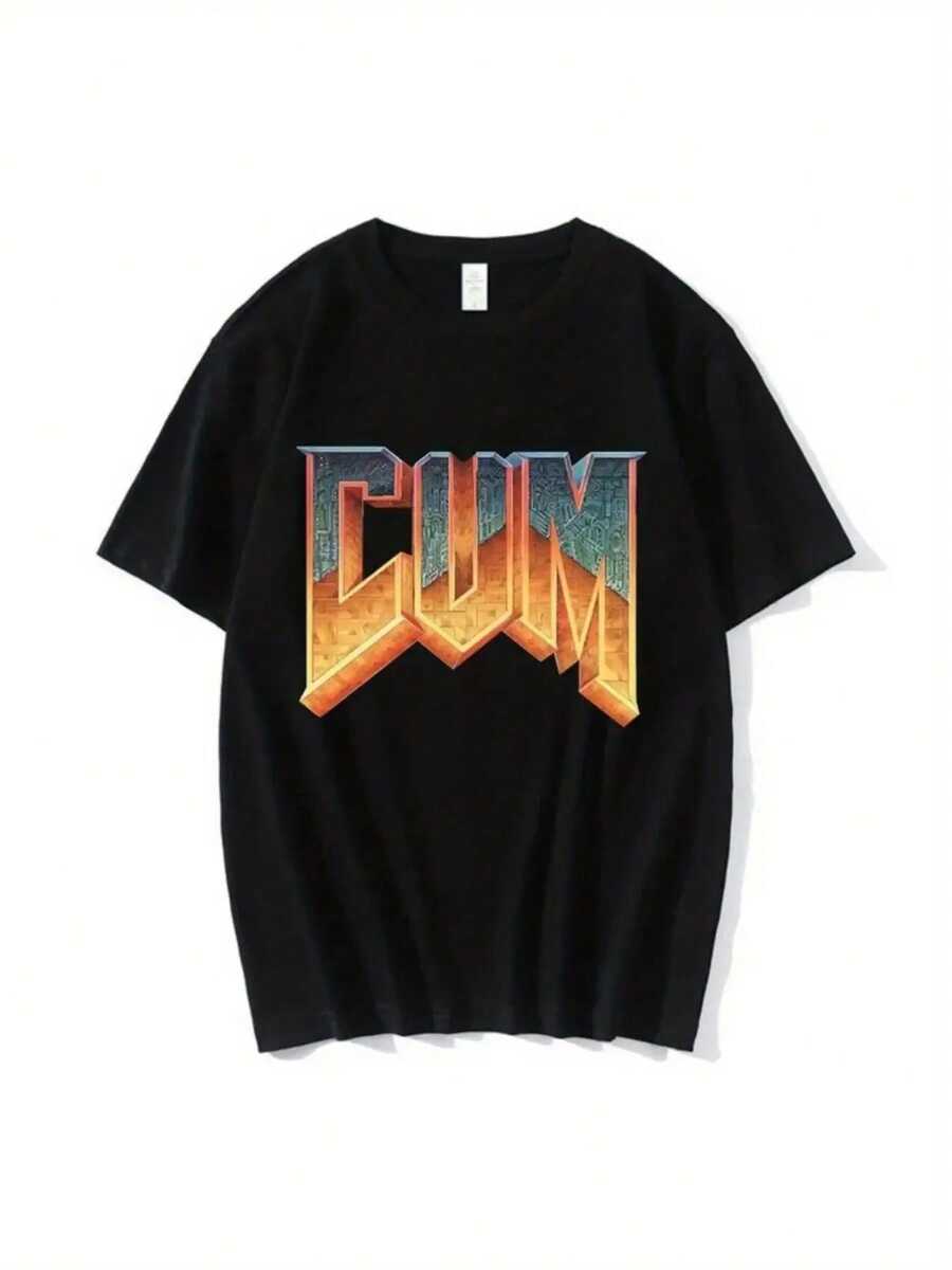 Camiseta de Algodón para Hombre Talla Grande, Novedad Verano 2024, Camiseta de Algodón para Hombre, Estampado Degradado de Moda, Ropa Deportiva y de Ocio, Camiseta de Manga Corta Oversize para Hombre - Negro - Ver 1