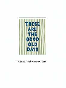 1pc Frameless These Are The Good Old Days Green Poster, Vintage Quote Wall Art Print, Inspirational Room Decor, Aesthetic Bedroom Dorm Decor, Back To School College Essentials, Motivational Posters For Wall, Home Decoration