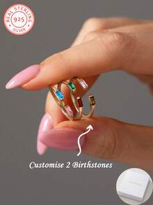 A Bespoke 925 Sterling Silver Birthstone Ring, Featuring A Birthstone Gemstone. This Personalised Ring And Custom Jewellery Piece Makes An Ideal Gift For Friends, Confidantes, Mothers, And Partners. Perfect For Valentine's Day, Mother's Day, Christmas, Anniversaries, Birthdays, And Other Occasions.