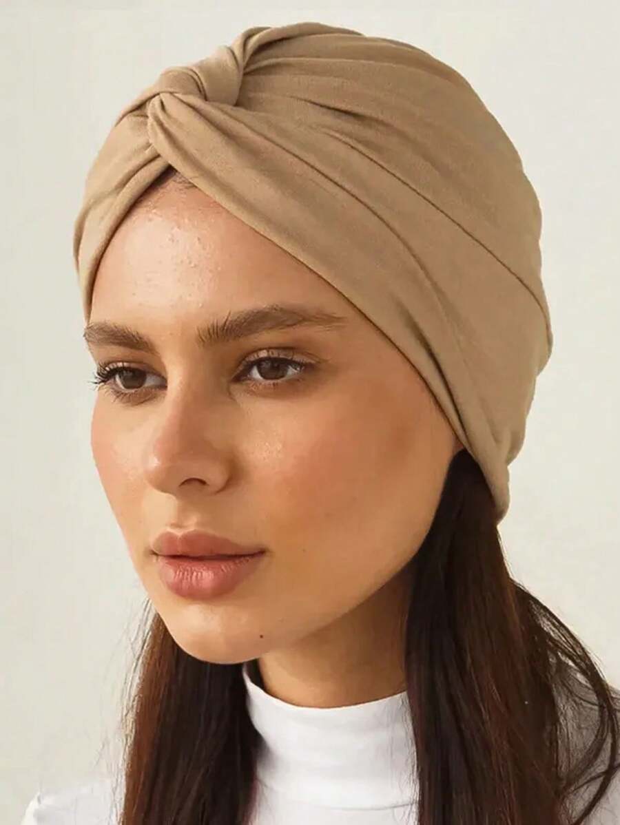 Gorros de Hijab Cruzados para Mujeres, Tela Elástica, Turbante Instantáneo Musulmán, Gorro Listo para Usar, Gorros de Quimioterapia - apuesta - Ver 1