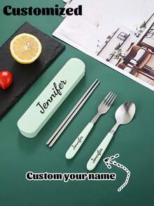 3pcs Reusable Stainless Steel Cutlery Set, Portable Flatware For Picnic, Camping, Travel, Home, Office, School, Gifts - Multicolor - View 11