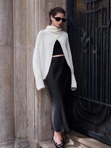 Se-Hore Fashion Women's Elastic Satin Finish Maxi Skirt, Suitable For All Seasons