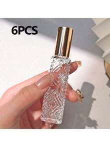 1/3个装 12毫升可重复灌装铝制喷雾玻璃瓶，菱形图案迷你香水喷雾器，旅行古龙水喷雾瓶，适用于房间、卧室、日常使用，香水，玻璃容器，香水喷雾器，可重复灌装容器，玻璃瓶 - 彩色 - 查看 30