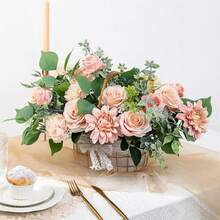 Artificial Rose Box Faux Roses Real Touch Fake Flowers For Home Floral Arrangements Valentines Day Table Centerpiece - 粉色 - 查看 2