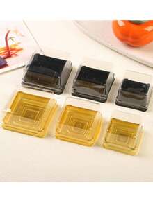 50pcs Egg Yolk Mooncake Packaging Boxes, 50g/100g Clear Square Plastic Boxes, Suitable For Snow Skin Mooncakes Or Mung Bean Glutinous Balls - Multicolor - View 3