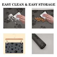 1pc Pet Feeding Mat With Printed Cat Washing Dishes Pattern, Quick Drying Pet Bowl Mat, Easy To Clean, Suitable For Pets, Dogs, Cats, All Seasons, Pet Cage Mat - Multicolor - View 7