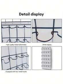 1/2 piezas Organizador de zapatos montado en la pared con 24 rejillas - Bolsa de almacenamiento colgante de armario ligera con bolsillos de malla, caja colgante de tela transparente, organización del hogar - Multicolor - Ver 5