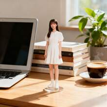 1pc Customized Acrylic Pet Memorial Plaque, Personalized Acrylic Cat Photo Frame - Waterproof & UV-Resistant Printed Pet Memorial Gift, Desk & Car Decor, Cute Cartoon Pet Memorial Plaque, Transparent Mini Portrait Plaque - Multicolor 1 - View 4