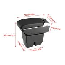 GEARZAAR For  Fiesta Mk7 2009-2017 Arm Rest Centre Console Storage Box Armrest Black - Black - View 7