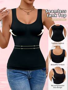Women's Seamless Slim-Fit Shaping Camisole, Tight-Fitting Waist-Cinching Sleeveless Top