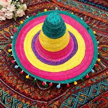 Unisex Carnival Straw Hat Mexican Party Sombrero, Festival Theme Hat Photo Prop For Fiesta Celebration - 彩色 - 查看 6