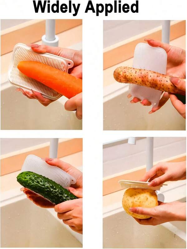 1 Stück Multifunktions-Küchen-Obst- & Gemüse-Reinigungsbürste - weiche Borsten, flelanganhaltendnglebig, rutschfest, einfach zu reinigen & tragbar, ideal zum Waschen von Obst/Gemüse, Geschirr, Töpfen, Pfannen & Spülbeckenreinigung