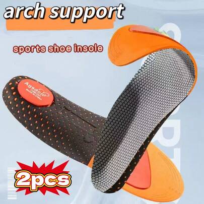 2 pezzi (1 paio) Solette ortopediche per sport, solette ammortizzanti antishock unisex, confortevoli, traspiranti, durevoli e flessibili, adatte per scarpe sportive, casual e da corsa