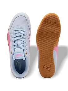 Puma Bella Donna 女士休闲鞋，轻便缓震透气舒适，厚底设计，饰有品牌标志，亲肤百搭，撞色拼接，适合日常、健身、通勤、下班后休闲旅行、约会等场合，蓝色，货号 402673-04 - 淺藍色/粉紅色 - 查看 4