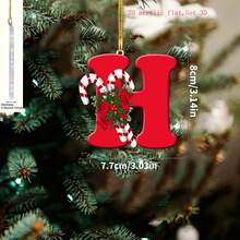 1 pièce Lettre anglaise plate en acrylique pour décoration suspendue, décoration d'arbre de Noël pour la maison et les fêtes, cadeau de vacances - sans pile nécessaire, décoration d'arbre de Noël, décoration de fête du Nouvel An, ornement suspendu, convient pour la décoration d'intérieur hivernale et les célébrations de vacances, fête de festival, fête de Noël, décoration de chambre, décoration de vacances, décoration de festival, faveur de fête, décoration de fête de Noël amusante, Joyeux Noël, Bonne année, décoration de Noël, cadeau de Noël parfait pour les amis