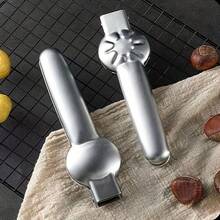 1pc, Chestnut Opener, Nut Crusher, Chestnut Clip, Chestnut Cutting Machine, Household Kitchen Stainless Steel Cross Serrated Nut Sheller, Nut Opener, Nut Peeler, Kitchen Accessories