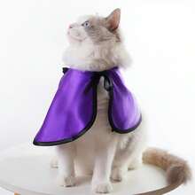 Conjunto de 2 disfraces de Halloween para mascotas, con cara de murciélago y gorra para perro y gato, accesorios para vacaciones de invierno. - Morado - Ver 4