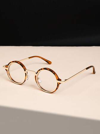 Nowe, modne, małe, okrągłe, metalowe oprawki, uniwersalne, proste, unisexowe, retro, minimalistyczne, wysokiej jakości okulary bez recepty, odpowiednie do noszenia na co dzień, na imprezy i nieformalne okazje