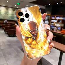 Anime Q-One P-Punch Man Phone Case Covercompatible with  16 E 15 14 8 7 Plus 13 12 Mini 11 XR XS X Pro Max Anti Transparent Drop Cover,Covercompatible with  17 Hülle, 17 pro Hülle, 17 promax Hülle