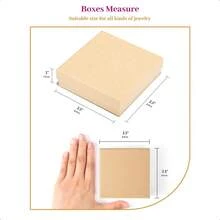 Jewelry Gift Boxes 3.5x3.5x1 Inch 20 Pcs Matte Small Gift Box With Lids Small Cardboard Jewelry Boxes With Cotton Fil And Lids JewelryBox Bulk For Festive Day Brown - Coklat - View 7