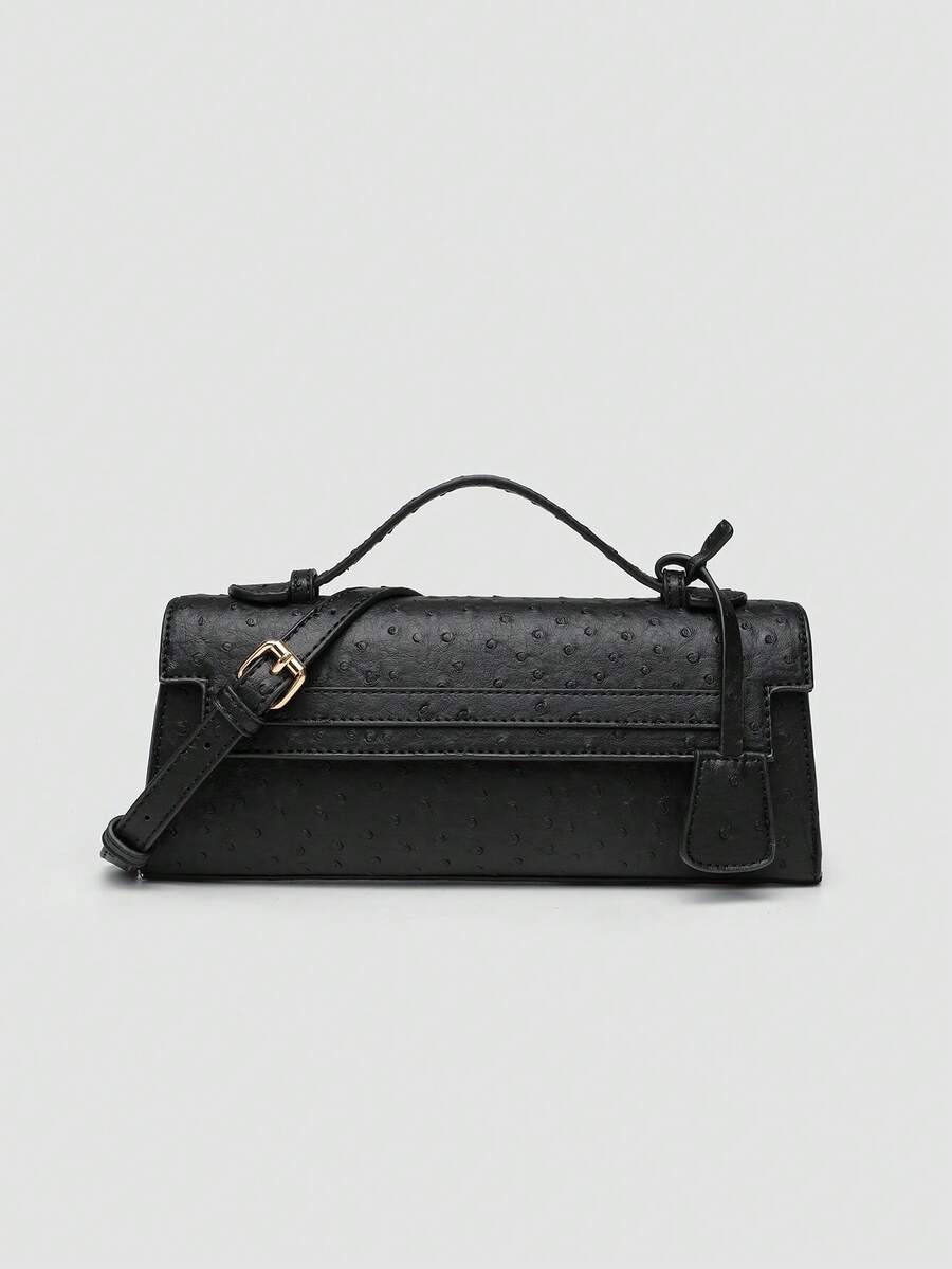 1 件鸵鸟图案 PU 手提包，多功能单肩包和斜挎包，女士日常时尚配饰，理想的情人节礼物，舒适时尚，时尚手提包，个性化礼物选择，2025 配饰，适合所有场合，价格实惠的奢华感，叛逆派对包，非常适合派对、婚礼、庆典、晚宴/宴会，优雅的女士包 - 黑色 - 查看 1