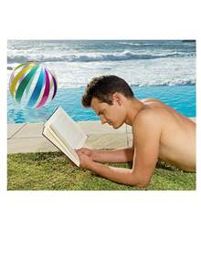 pelotas de playa grandes para verano, diseño de arcoíris para nadar en la piscina o playa, tres pelotas de playa gigantes gigantes