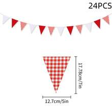 12/24/48/72 Stücke Weihnachten Rot Kariert Weiß Papier Wimpelkette Flagge Dreieck Girlande Dekoration für Hochzeit Geburtstag Karneval Weihnachten Outdoor Zuhause Feste, Weihnachtsgeschenk, Fröhliche Weihnachten, Neujahrsgeschenk 2026
