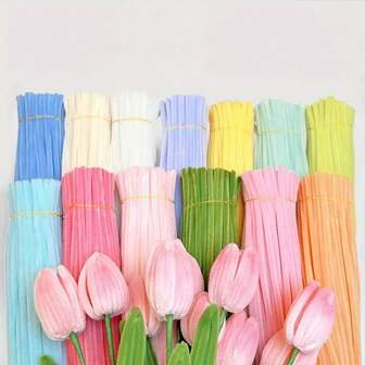 Value Pack 100pcs DIY Pipe Cleaners Bulk With Tutorial Video, 62 Colors Encrypted Chenille Stems, Pipe Cleaners For Crafts, Pipe Cleaner Crafts Art And Craft Decoration Chenille Stems Supplies, Pompoms